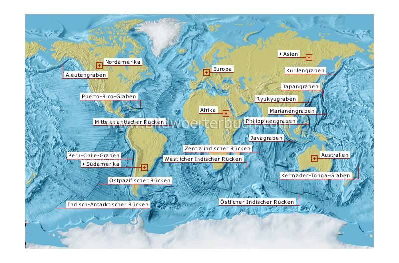 ozeanische Rücken und Gräben Bild